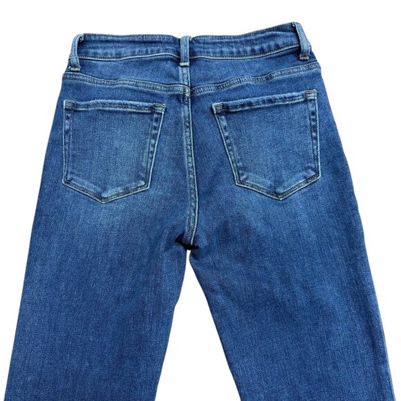 VERVET JEANS V2523 FRONT SEAM SPLIT LEG RAW HEM SZ 25 STRETCH STRAIGHT DENIM - Picture 4 of 9